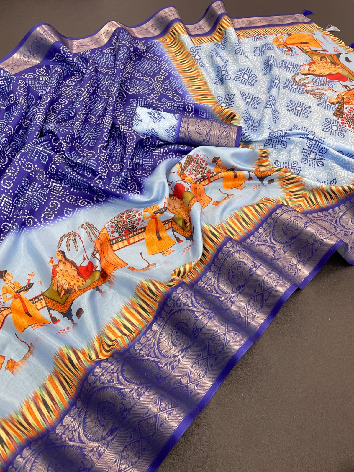 Psw Printed Designer Dola Silk Viscose jacquard weaving Border Sarees Wholesale Shop In Surat